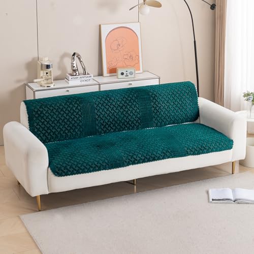 HOKIPO Modern Matrix Sofa Cover 3 Seater for Seat & Back, Emerald...