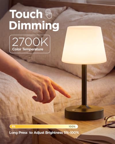 Image of IP65 Waterproof Rechargeable Shower Lamp, Cordless Bathroom Touch Lamps