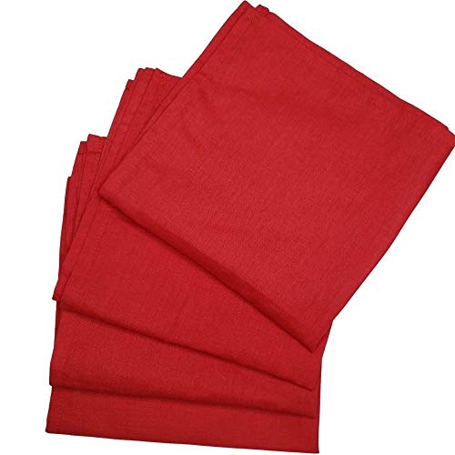 Maison Charlô | Kit 4 Guardanapos de Tecido Algodão Vermelho 39cmx39cm