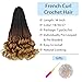 Curly Crochet Hair 1B/30/27 Short French Curl Crochet Braids Pre Looped French Curl Braiding Hair 10 Inch Goddess Box Braids Crochet Hair with Curly Ends Crochet Box Braids Hair Extensions