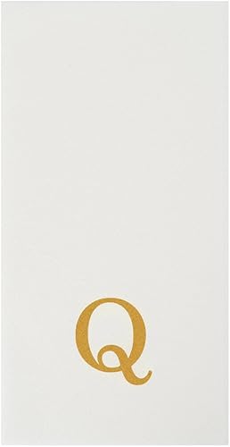 Miniatura 316 de Luxenap - Toallas de invitados de 15.8 x 7.9 pulgadas, 50 toallas de mano con letras plateadas, letra "P", fuente Sans Serif, servilletas de papel
