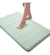 JMTOOR Memory Foam Bath Mat 17" X 24" Coral Velvet Super Non-Slip Rapid Water Absorption Soft and...