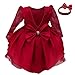 NNJXD Robe Bébé Fille Robes Tutu Robe de Noël Fleurie Robe de Mariée Dos Nu Pageant Taille (100) 2-3 Ans 773 Rouge-A