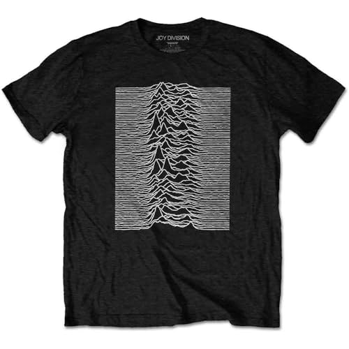 Joy Division Unisex T-Shirt: Unknown Pleasures (Noir) (Back Print) Size XL