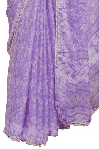 Image of MIRCHI FASHION Women Saree Floral Print Chiffon | Lightweight Festive Occasion Sari for Farewell and Functions with Unstitched Blouse Piece