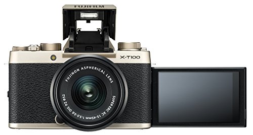 Image of Fujifilm X-T100 24.2 MP Mirrorless Camera with XC 15-45 mm Lens + SanDisk 128GB Extreme Pro SDXC UHS-I Card - C10, U3, V30, 4K UHD, SD Card