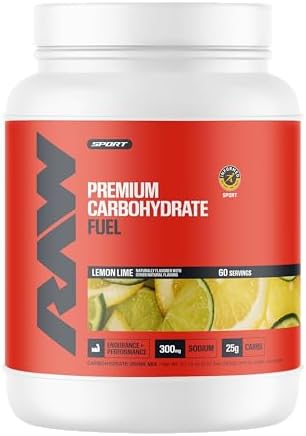 RAW Fuel, Premium Endurance Supplement Powder, Lemon Lime (60 Servings) - Peak Performance, Hydration & Stamina During Workouts, Training or Competition - 24g of Carbohydrates & 300mg of Sodium