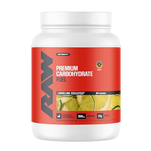 RAW Fuel, Premium Endurance Supplement Powder, Lemon Lime (60 Servings) - Peak Performance, Hydration & Stamina During Workouts, Training or Competition - 24g of Carbohydrates & 300mg of Sodium