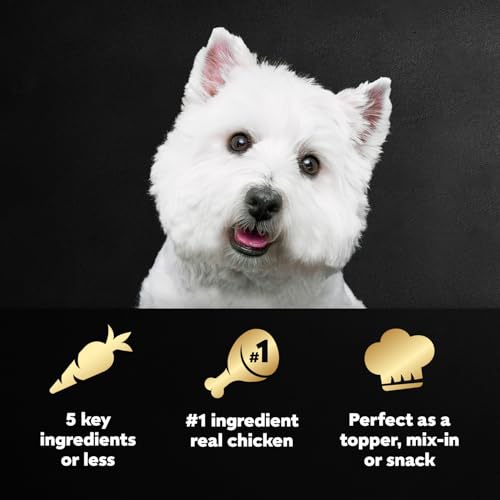 Image of Cesar Simply Crafted Dog Food Toppers, Chicken & Green Beans, 1.3 oz, 10 ct | Real chicken #1 ingredient, 3 key ingredients, no by-products or artificial flavors, slow-cooked, single-serve tubs