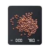 MIUUIPI Mini-Kaffeewaage mit Timer, Wiederaufladbare Espresso Waage, 3kg/0,1g Genaue Waage für Espresso, mit LED Display, Tragbare Digitale Küchenwaage mit Automatischer Zeitmessung