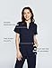 LAMBDA ACADIA Callie Scrub Top for Women –2 Pockets, Modern Mandarin Collar, High Stretch, Easy Care, Classic Fit (US, Alpha, Large, Navy)