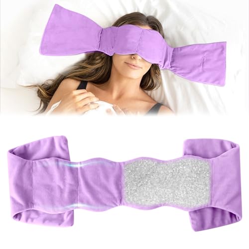 200g Gewichtete Schlafmaske f&uuml;r M&auml;nner und Frauen Lichtblockierende Augenabdeckung mit Sanftem Druck Wiederverwendbar Maschinenwaschbar Perfekt Augenklappe Schlafen f&uuml;r Reisen Entspannung Hause (Lila)