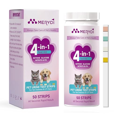 dog amp cat urine test strips 4-in-1 pet urinalysis testing kit for ketone glucose ph and nitrite reagent strips for vet diabetes amp uti monitor 50ct urine test kit easy to use at home