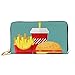 Produktbild JHGFG Mode Handtasche Reißverschluss Brieftasche Hamburger Pommes Frites Soda Telefon Kupplung Geldbörse Abendkupplung Blockieren Leder Brieftasche Multi Card Organizer