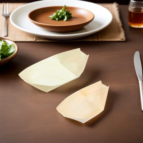 Barcos de madera para sushi con acabado estético y diseño natural premium 8