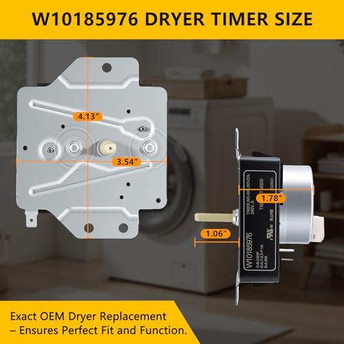 Image of W10185976 WPW10185976 Dryer Timer Replacement, Genuine OEM Quality, Replaces WPW10185976VP, W10185976D /E, AP6016539, PS11749829, 1481703, EAP11749829, Fits Whirlpool Kenmore Sears Dryers
