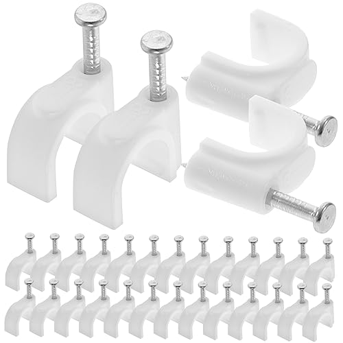 Hemobllo 500pièces Agrafes Pour Câbles Ronds Clips Muraux Pour Rallonges Lot De Fixation De Câbles Électriques Et Ethernet