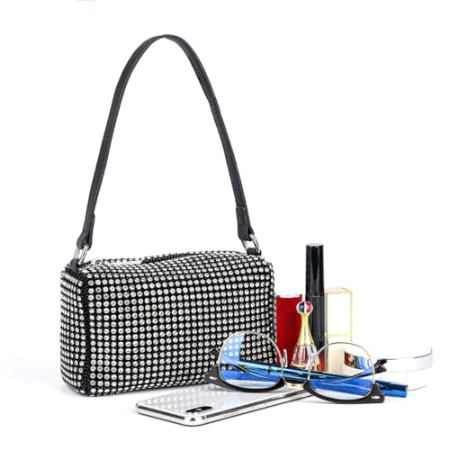 Image of Valleycomfy Bling Crystals Evening Clutch Bag for Women Girls Sparkling Crossbody Bag Wedding Prom Party Club Purses Handbags