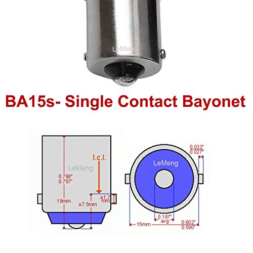 Lemeng Ba15S Led Bulb S8 Sc 3W 2700K Warm White Dc Bayonet Single Contact Base 1156 1141 93 For 12V 24V Landscape Truck Car Rv Camper Marine Boat Trailer Light-6 Pack #TOP2