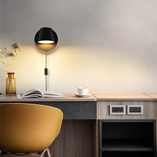 LUSTORM 1 Rotatable Plug in Cord Wall Lamp Black Sconce with Switch LED Lighting for Bedroom Bedside Reading Lights, Metal Wall Mounted Fixture for Living Room Warm White(Included LED) - Cosy Home Interiors LUSTORM 1 Rotatable Plug in Cord Wall Lamp Black Sconce with Switch LED Lighting for Bedroom Bedside Reading Lights, Metal Wall Mounted Fixture for Living Room Warm White(Included LED) - Image 6