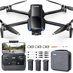 Ruko U11MINI 4K Drohne mit Kamera 4K, 8K-Fotos, Unter 249 g 3-Achsen-Gimbal, 96 Min Flugzeit mit 3 Akkus, 20000 ft Übertragung, GPS Auto Return mit Signalton, Faltbares