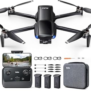 Ruko U11MINI 4K Drones with Camera 4K Professional 8K Photo, 3-Aixs Gimbal Drone with Camera, 96Mins Flight Time 3 Batteries for Beginners, 20000ft Transmission Range, GPS Auto Return with Beeper