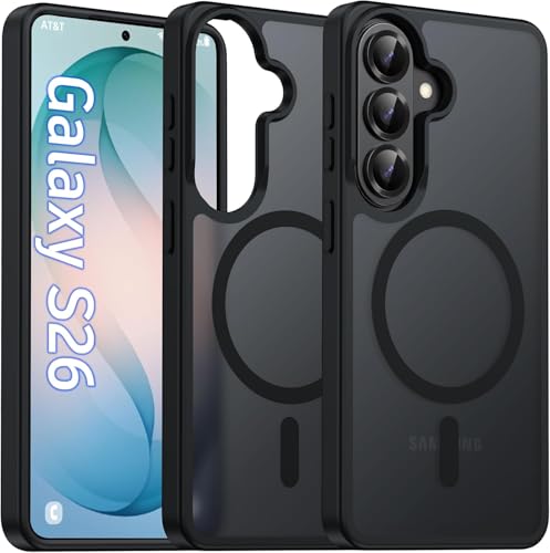 Image of MagPro case for Samsung Galaxy S26 5G| Magnetic Compatible Protective Cover with Strong Magnetic Shockproof Armor Scratch Resistant Polycarbonate Hard Back | Translucent Matte Black