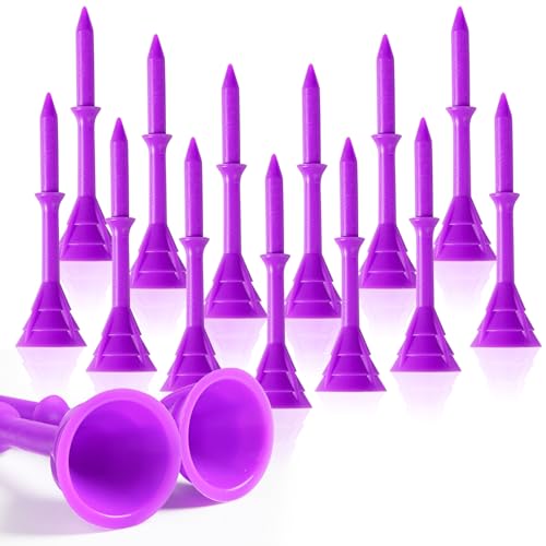 Gkandi Golf Tees Plastic 3 1/4" Unbreakable 20/40 Pack (Purple, 20 Pcs)