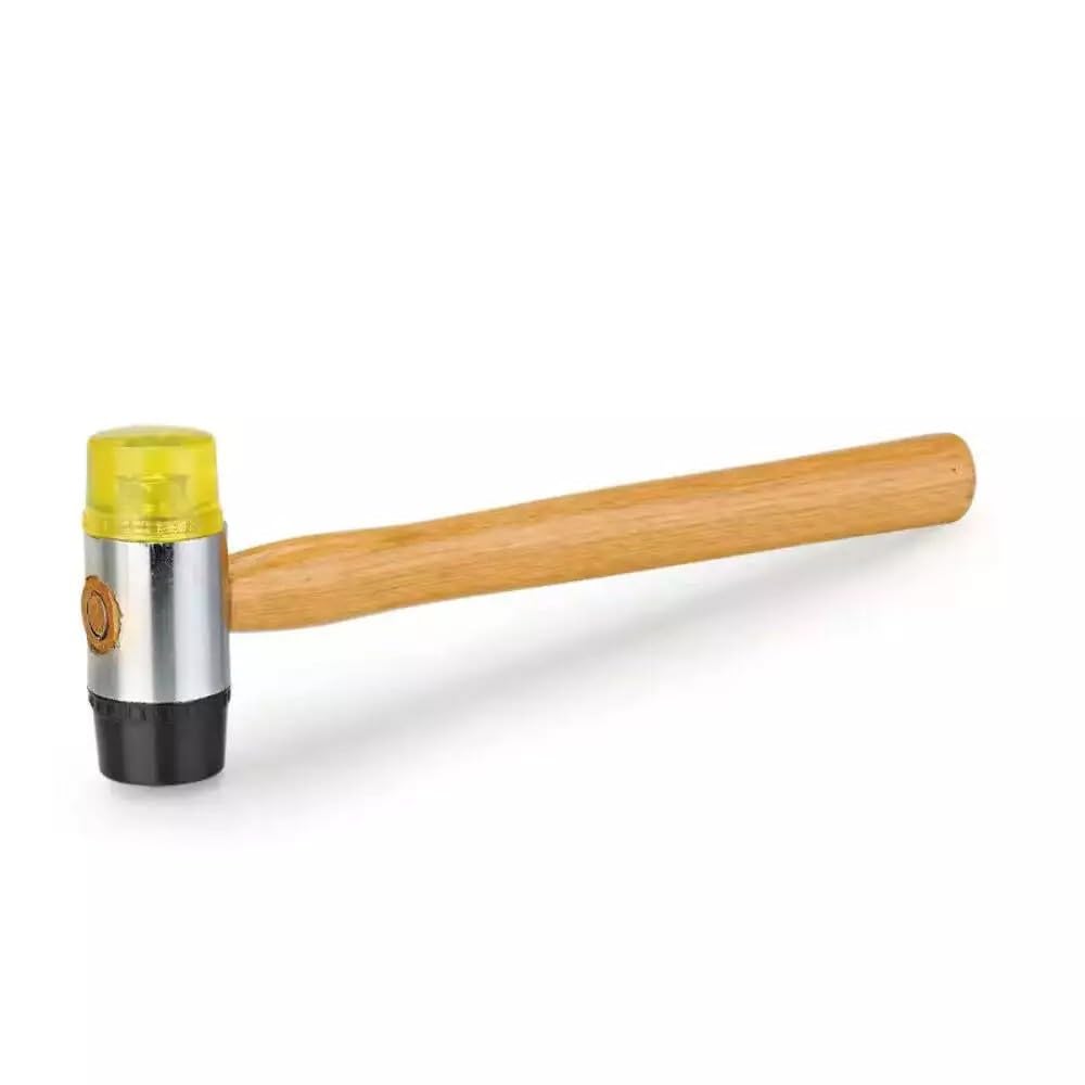 Double-Faced Rubber Mallet, Nylon Head with Wooden Handle 25