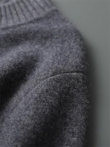 Men's Long Sleeve Cardigan Sweaters Loose Slim Fit Mock Neck Knitted Cashmere Sweater Men Cardigan Sweaters with Buttons 6