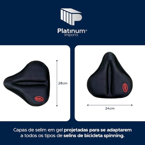 Capa de Assento de Bicicleta Acolchoado Extra Largo e Confortável, Gel Anatômico, Ideal para Bike Sp