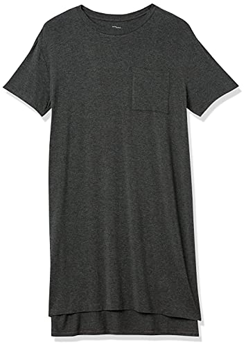 Amazon Essentials Women's Jersey Oversized-Fit Short-Sleeve Pocket T-Shirt Dress (Previously Daily Ritual), Charcoal Heather, Small #TOP7