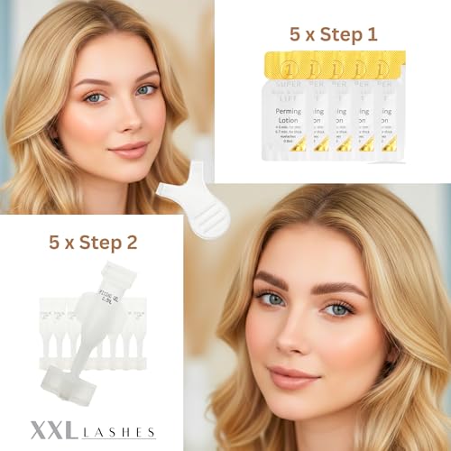 10 doses individuelles de rehaussement de cils et sourcils, 5 sachets gel permanent et 5 mini tubes lotion fixante, temps de réaction 2-5 min, végétalien – vue 3