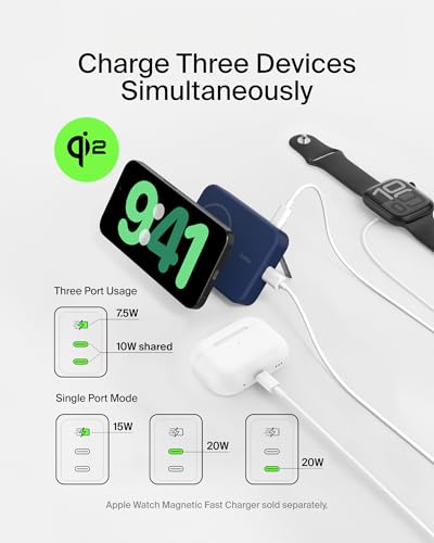 Image of Belkin 10000mAh 15W Qi2 MagSafe Power Bank w /Built-in Kickstand