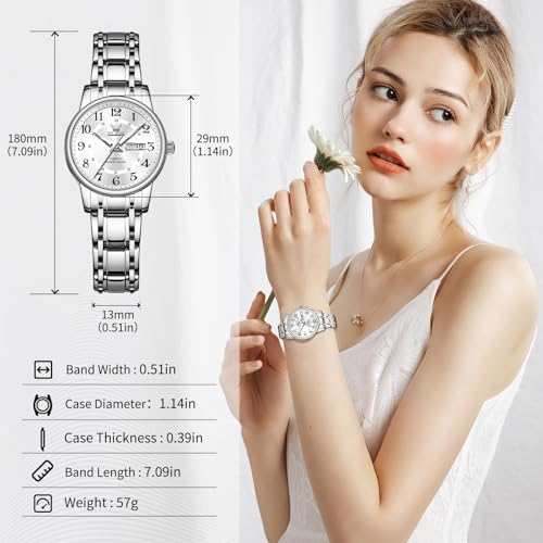 Image of OLEVS Watch Women Two Tone Watches for Women with Date Dress Womens Watches for Small Wrists Luxury Easy Read Women's Watch Waterproof Blue /Black /Gold /Silver Dial Reloj para Mujer