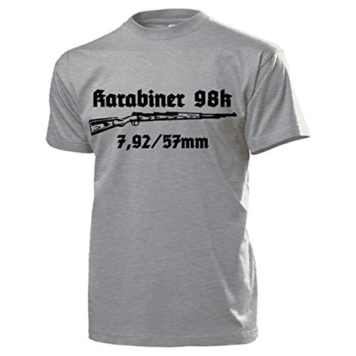 Mousqueton 98 K t-shirt gris en taille L pour les passionnés d'histoire militaire Allemande