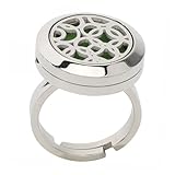 Hemobllo Anillo Abierto Ajustable de Acero Inoxidable para Aceites Esenciales Accesorio Unisex Elegante para Diario y Ocasiones Especiales para Hombre y Mujer