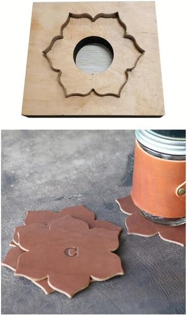 DIY Flower Design Leather Craft Cup Mat Coaster Template Die Cutting Knife Mould Hand Punch - (Color: 90mm)