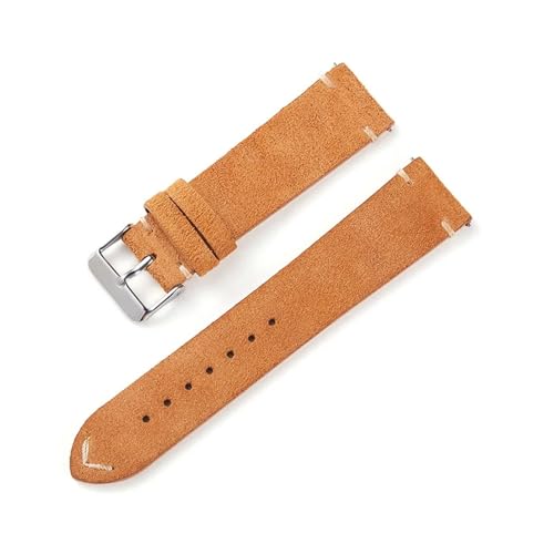 Bracelet montre daim 20mm marron clair pour changer de style sans outil
