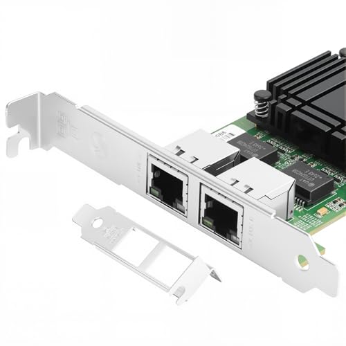 Image of Vogzone 10Gb PCI-E NIC Network Card for Intel E610-XT2, 2.5GbE /5GbE /10GbE Copper Dual RJ45 Ports, with Intel E610-XAT2 Chip, 10GbE PCI Express 4.0 X4 Ethernet Adapter Support Windows /Linux /VMware