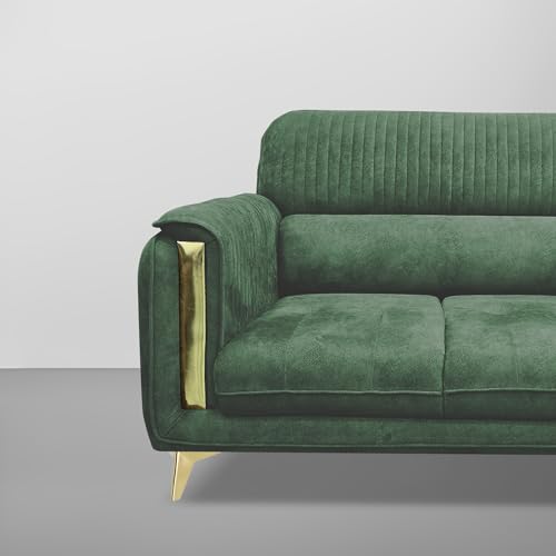 Image of Casaliving Gelio 2 Seater Sofa Set for Living Room (Green Colour) Premium Fabric Sofa