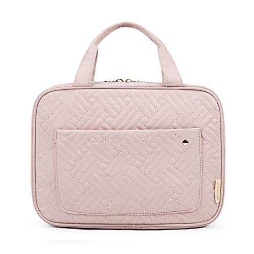 BAGSMART Toiletry Bag Travel Bag with Hanging Hook, Water-resistant Makeup Cosmetic Bag Travel Organizer for Accessories, Shampoo, Full-size Container, Toiletries (Black, Medium) 13.76 Ounces