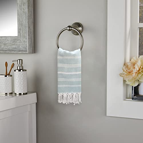 Cabanana Cotton Turkish Hand Towel - Set Of 2 | Boho Kitchen Tea Towels, 30 X 20 Inches Thin Decorative Bathroom Towel (Aqua) #TOP4