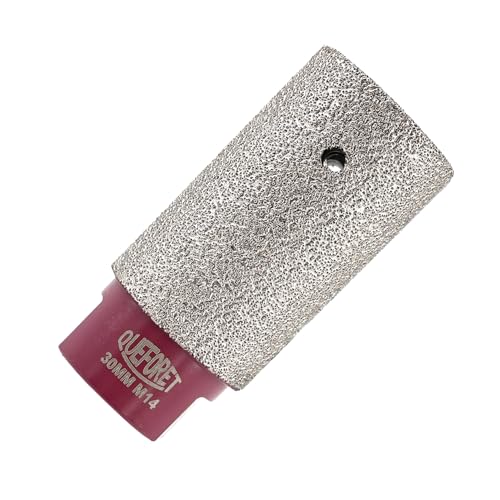 QUEFORET Fresa de Diamante 30mm x M14 - Fresa Porcelánico para Agrandar Formar Redondear Agujeros en Cerámica Azulejos Biselado Mármol Granito, para Amoladora Angular
