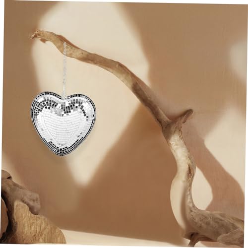 Adorno colgante en forma de corazón con superficie reflectante para fiestas, bodas y celebraciones reutilizables miniatura 3