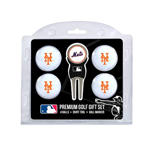 Team Golf Mlb Regulation Size Golf Balls (4 Count) & Divot Tool With Removable Double-Sided Magnetic Marker, New York Mets #TOP25