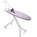 Bartnelli Compact Ironing Board 13x43 Iron Surface Patent Folding System with Adjustable Height, 4 Layered Cover and Pad, Hanger, Iron Mat (Black/Gray)