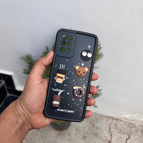 Image of Outlouders Back Cover for OnePlus 8T 5G / OnePlus 9R 5G | Cute Fun Cartoon 3D Bear Silicone | Full Body Protection Bumper Case (Black)