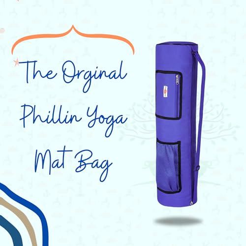 Image of Zipper Yoga Mat Bag for Meditation Mat's Cover Bag with Adjustable Shoulder Strap Waterproof Mate Carry Bags fit for 4mm to 8 mm Mats for Women and Men (Blue)