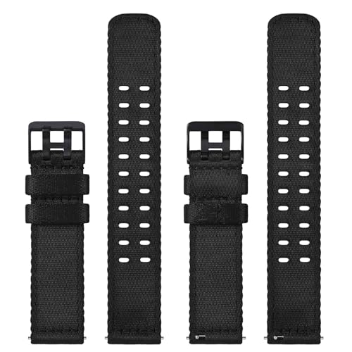 Image of WOCCI Double Holes Nylon Watch Bands, Silky Nylon Straps, Quick Release, Compatible Watch Lug Width 18mm 20mm 22mm